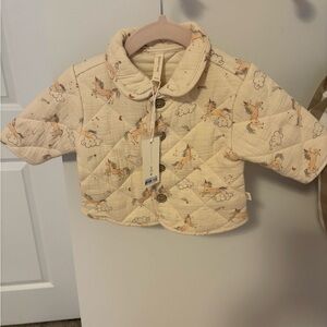 NWT Quincy Mae Cream Quilted Baby Unicorn 🦄 Jacket